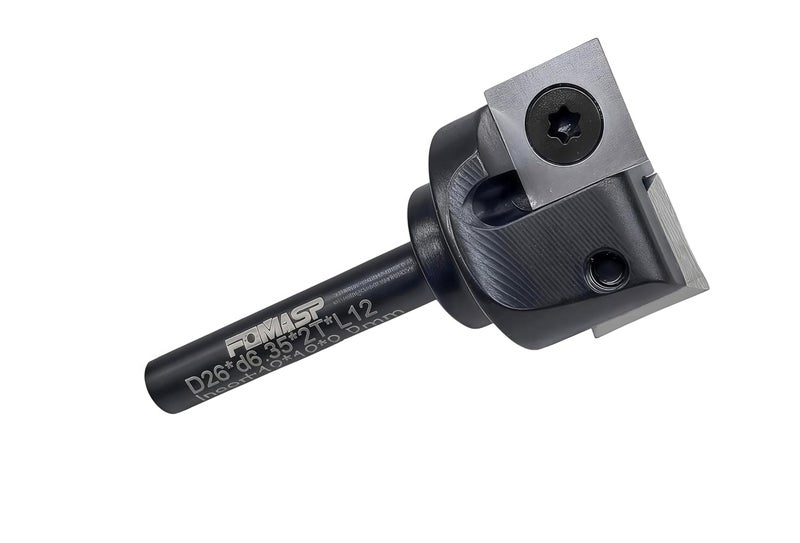 FomaSP CNC Spoilboard Surfacing Router Bit,1/4"(6.35mm) Shank,1"(25.4mm) Cutting Diameter,Slab Flattening Router Bit,Replaceable Carbide Inserts Wood Planer Bit with 2 Wings for Woodworking. - Image 2